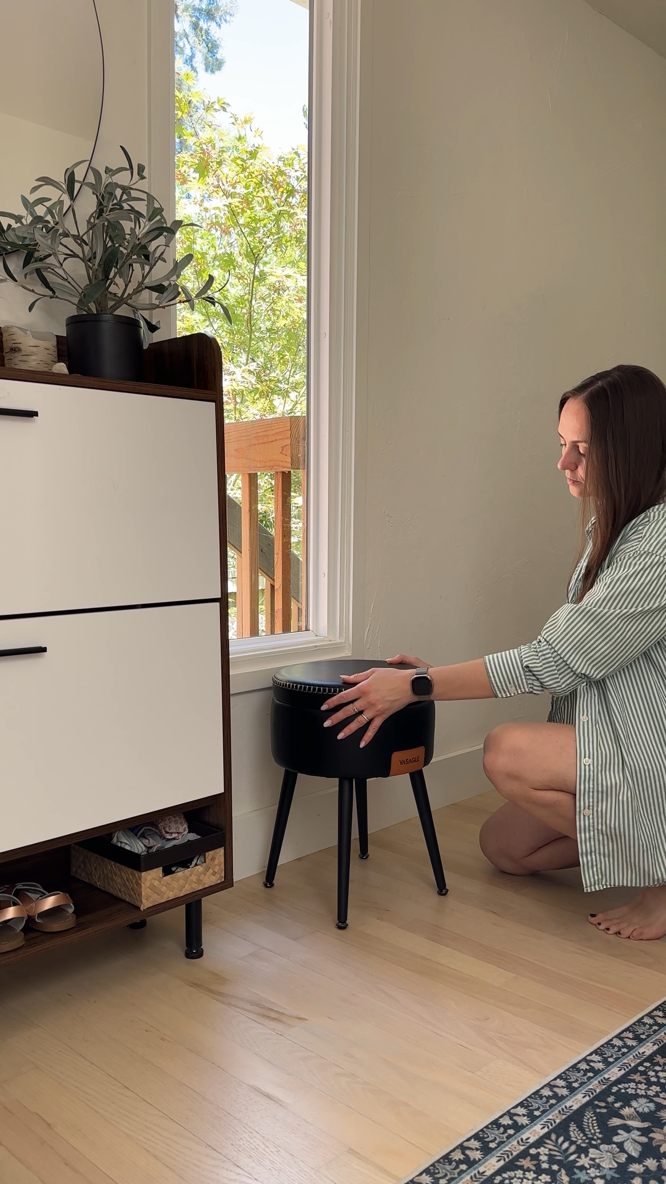 Small entryway stool with storage - if you flip the lid, it also serves as a side table. Such a great Amazon home find! #entryway #stool #ottoman #storage

#LTKHome #LTKFindsUnder50 #LTKFamily