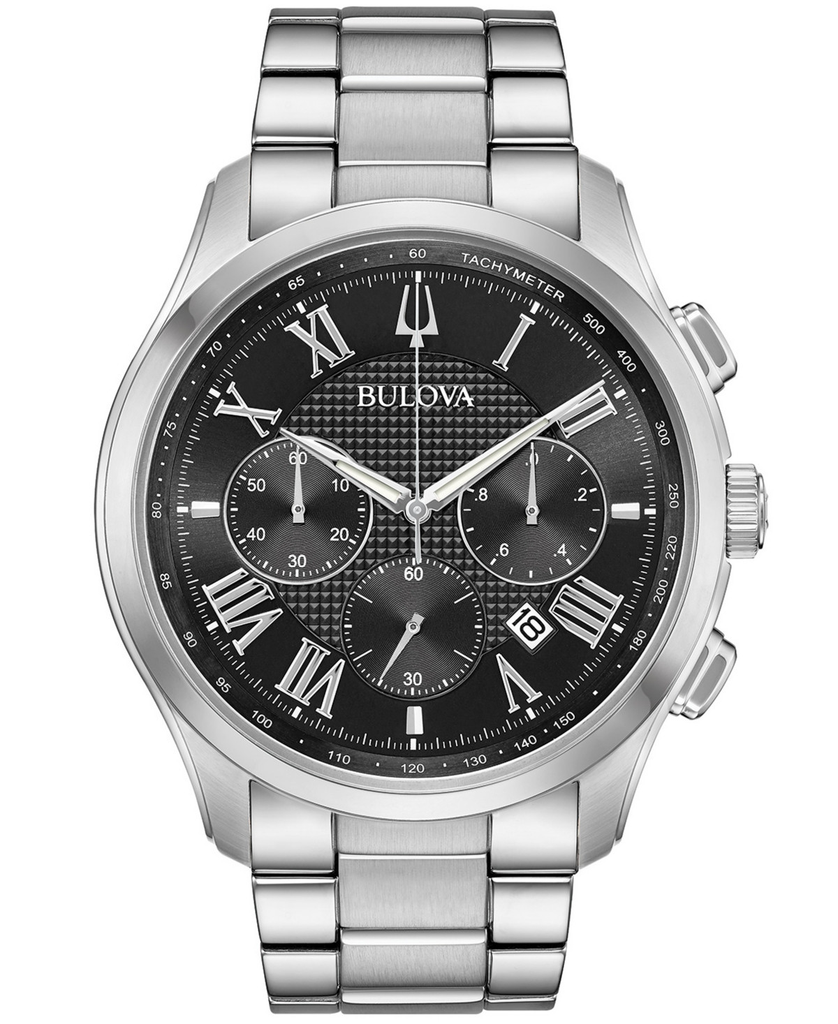 Bulova Men's Chronograph Wilton Stainless Steel Bracelet Watch 46.5mm | Macy's