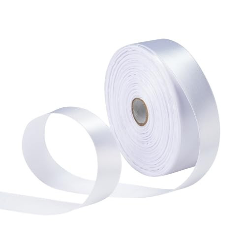 SDZMDL White Ribbon for Gift Wrapping, Satin Ribbon for Thanksgiving, Chirstmas Decor, Bow Making & Floral Bouquets. 1 inchx50 Yards | Amazon (US)
