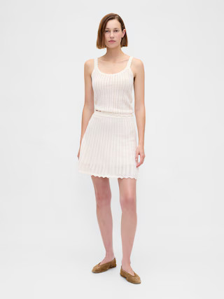 100% Cotton Pointelle Mini Skirt | Gap (US)