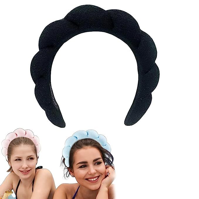 Mimi and Co Spa Headband for Women - Sponge & Terry Towel Cloth Fabric Head Band, Makeup Headband... | Amazon (US)