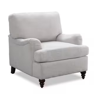 Clarendon Oatmeal Polyester Arm Chair | The Home Depot