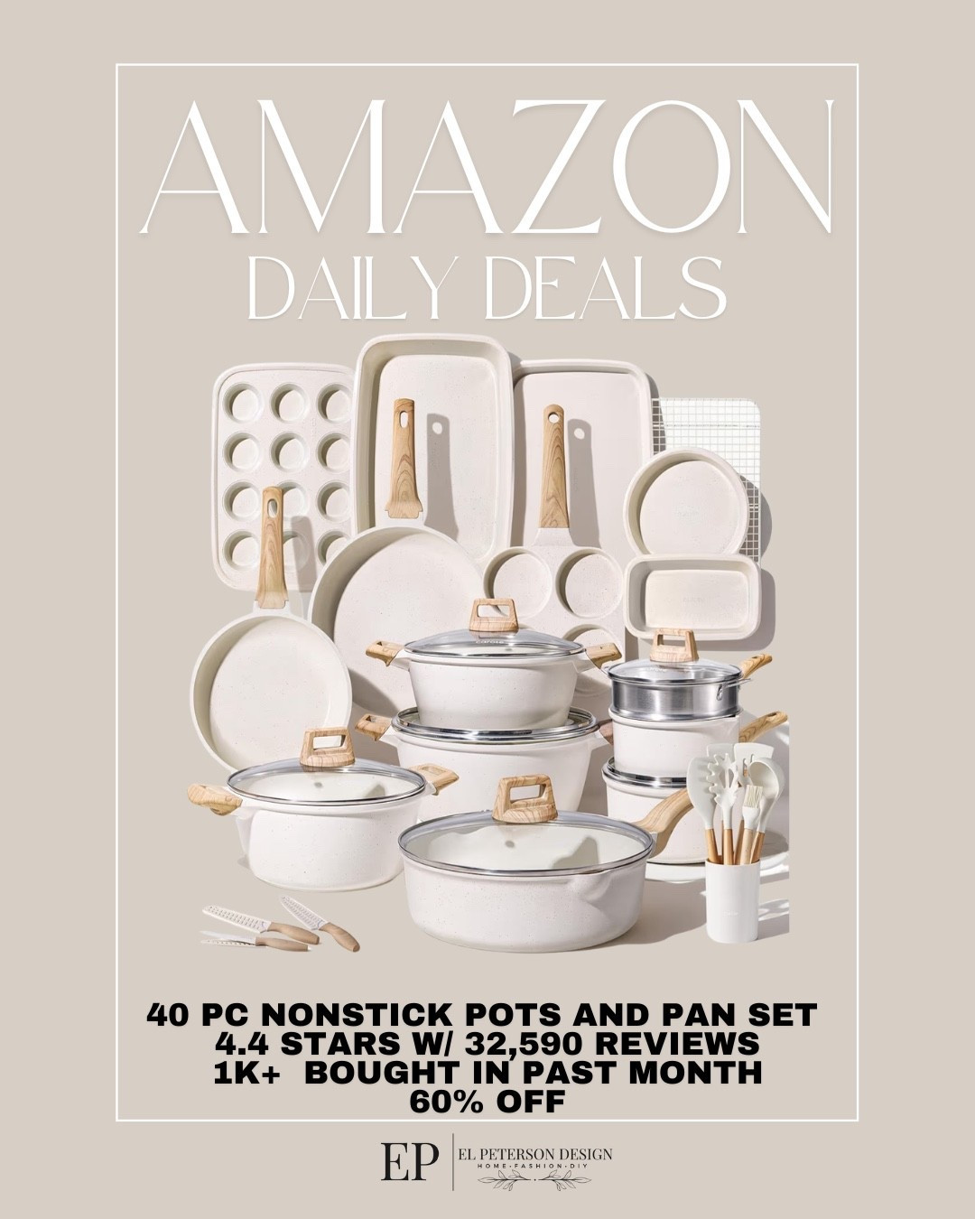 Amazon Daily Deals
60 pc nonstick pots and pans set

#LTKSaleAlert #LTKHome