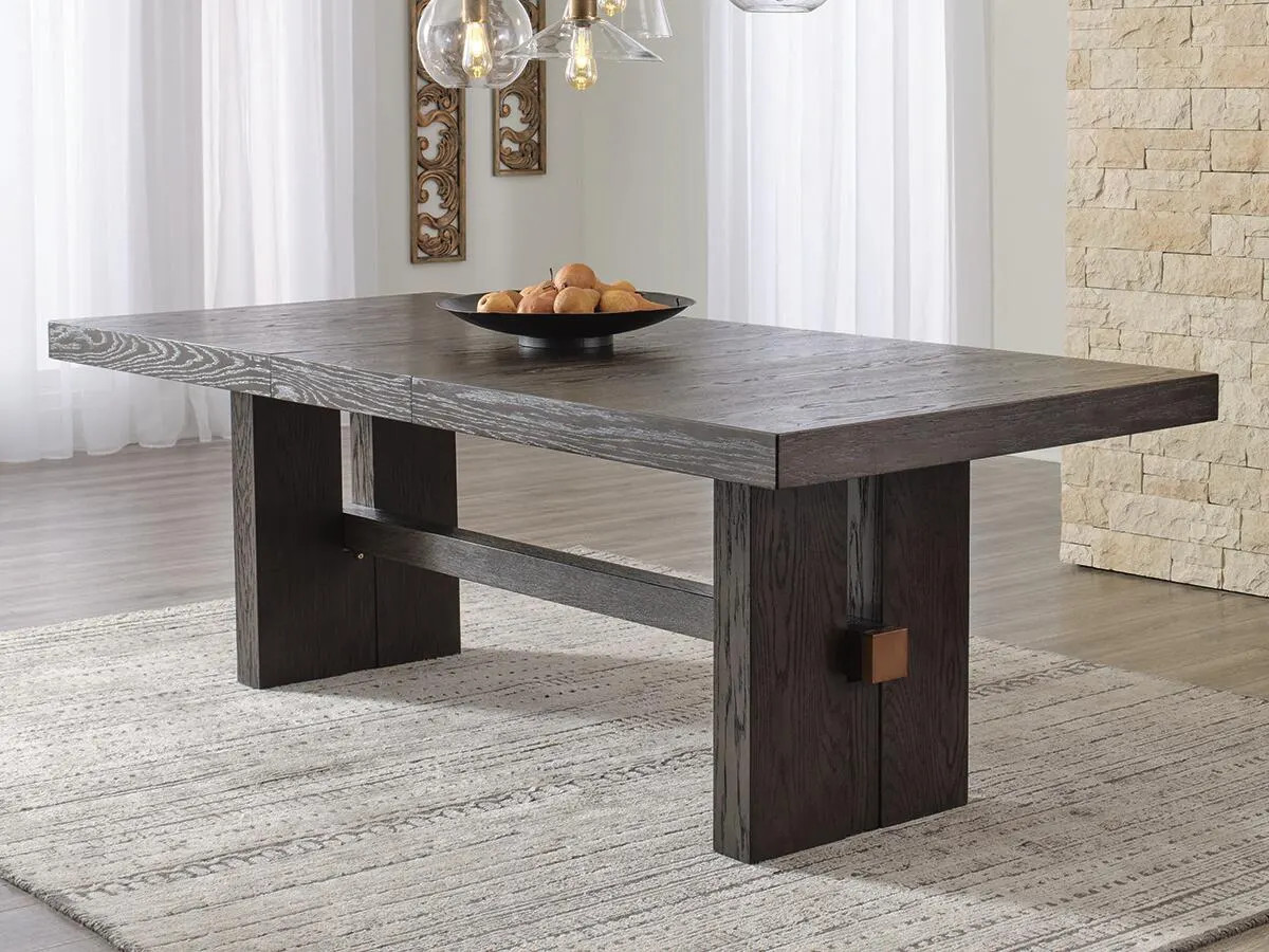 Burkhaus 72"-90" Extendable Dining Table, Dark Brown, Wood | Ashley