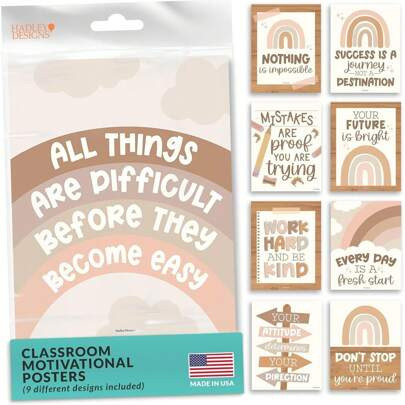 9 Boho Classroom Motivational Posters For Classroom Decor - Inspirational Posters For Classroom Posters Middle School Posters, Positive Posters For Cl | SHEIN