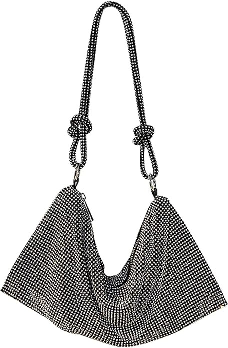Rhinestone Purses for Women Chic Sparkly Evening Handbag Bling Hobo Bag Shiny Silver Clutch Purse... | Amazon (US)