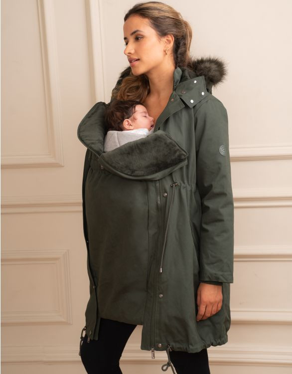 Khaki Sub-Zero 3 in 1 Maternity Parka | Seraphine US
