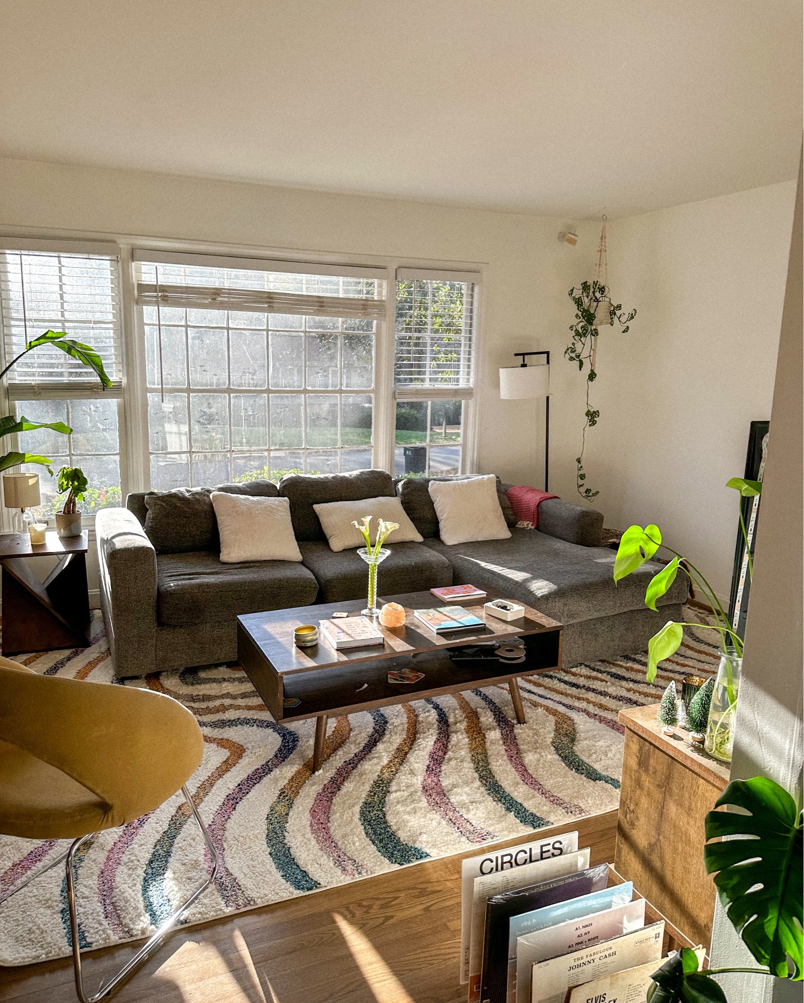 ivory carved wavy shag rug 🌀🌀 currently on sale! I got 9 x 12! #rug #midcenturymodern #coolrug #livingroomrug