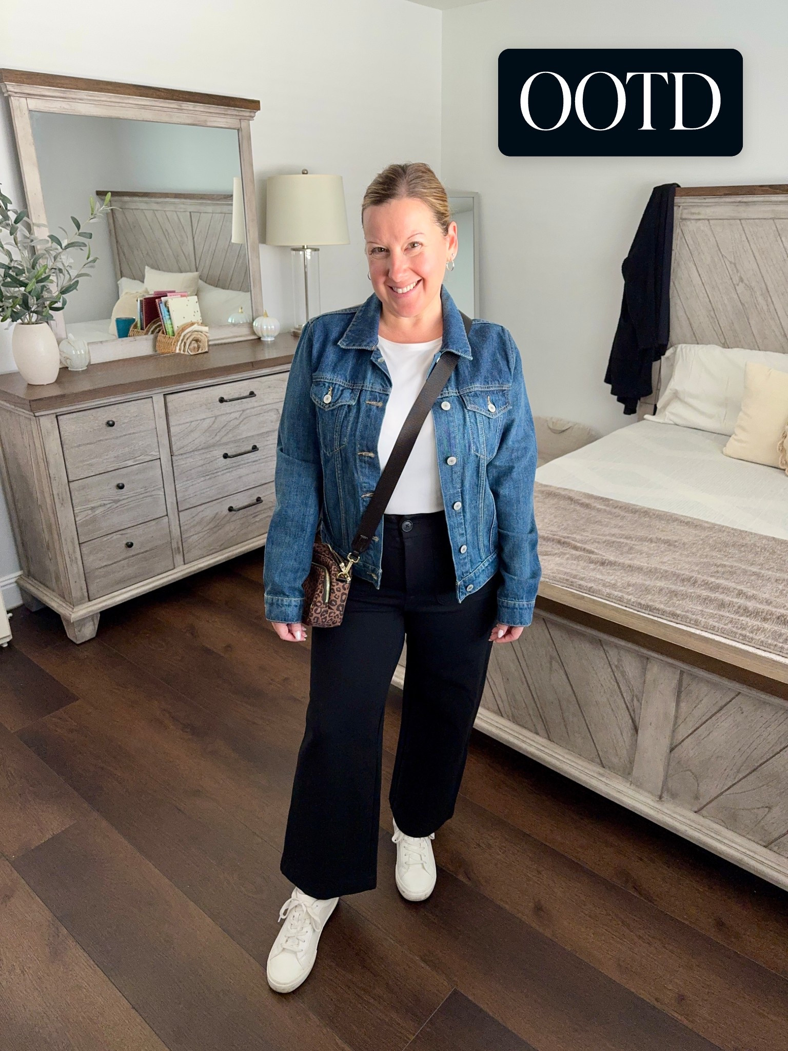 Day 7 of 25 styling my closet for Fall 🍂
Can we talk about these high-rise cropped pants?! I’m obsessed 🤩 They’ve got just the right amount of stretch, hold everything in, and somehow manage to be insanely comfy at the same time 🙌🏻

Paired them with a classic white tee, my favorite denim jacket, and sneakers for that casual-but-put-together vibe 🤗 The cropped length hits just right on petite frames (no hemming needed!) and the high-rise fit really flatters curves while keeping everything smooth and balanced 🤍

#LTKStyleTip #LTKOver40 #LTKPetite
