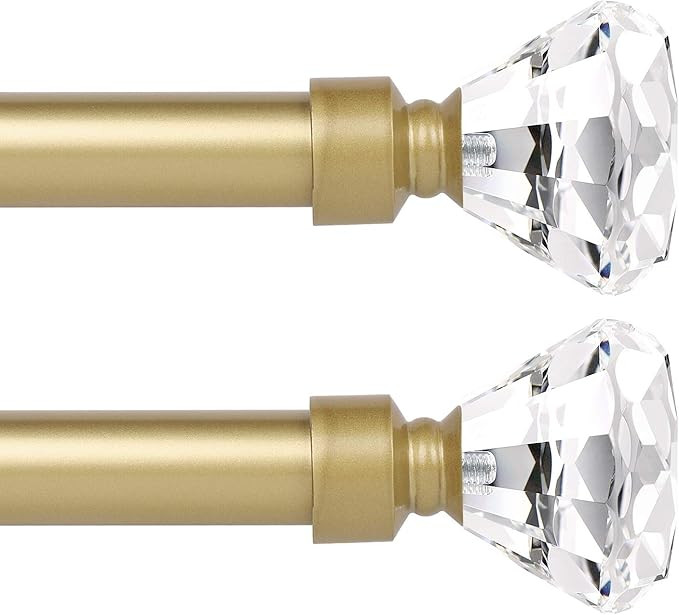 knobelite Gold (2 Pack)Window Treatment Single Curtain Rod, Adjustable Drapery Rod Set from 48 to... | Amazon (US)