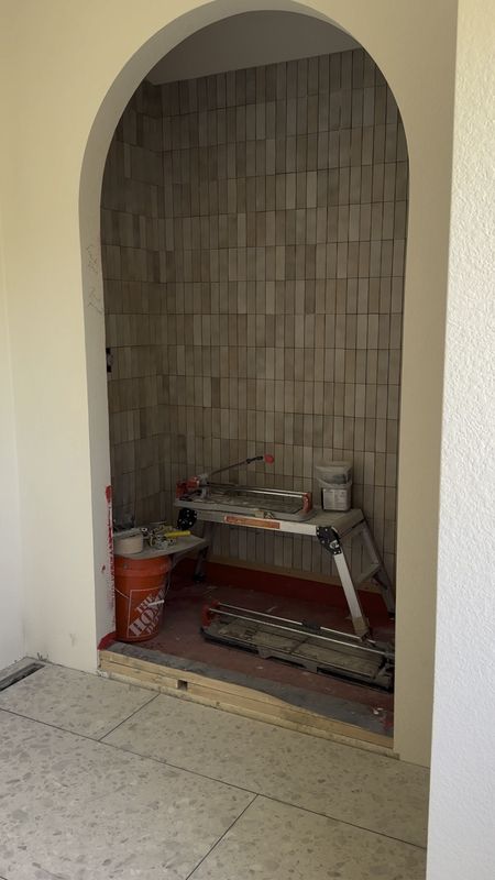 The shower tile so many have asked about!

Bathroom 
Tile 
Matte 
Taupe 

#LTKhome #LTKVideo #LTKstyletip