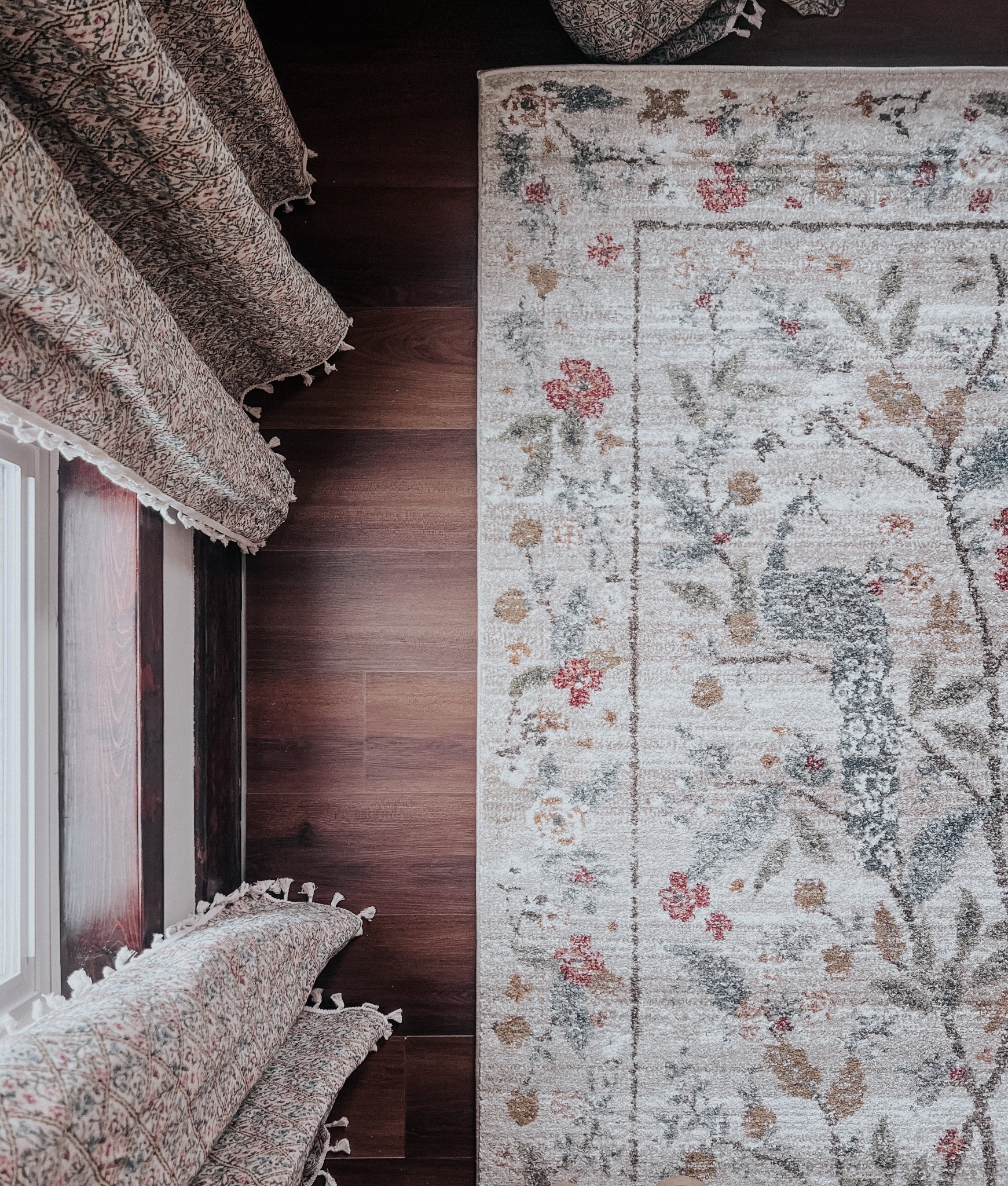 Cottagecore curtains and rug. Loloi floral patterned rug. 

#LTKHome