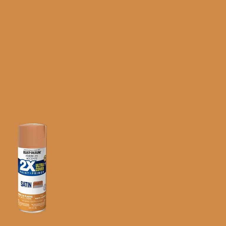 Warm Caramel, Rust-Oleum American Accents 2X Ultra Cover Satin Spray Paint- 12 oz - Walmart.com | Walmart (US)