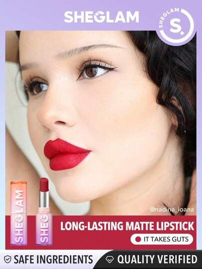 SHEGLAM Dynamatte Boom Long Lasting Matte Lipstick-It Takes Guts 20 Colors Creamy Matte Waterproo... | SHEIN