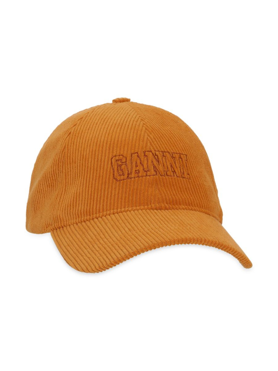 Ganni Corduroy Logo Baseball Hat | Saks Fifth Avenue