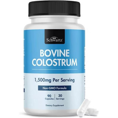 Bovine Colostrum Supplement, Grass Fed Colostrum Capsules from Bovine First Milking,  Supports Gut Health & Immunity, Bioschwartz, 90ct | Target