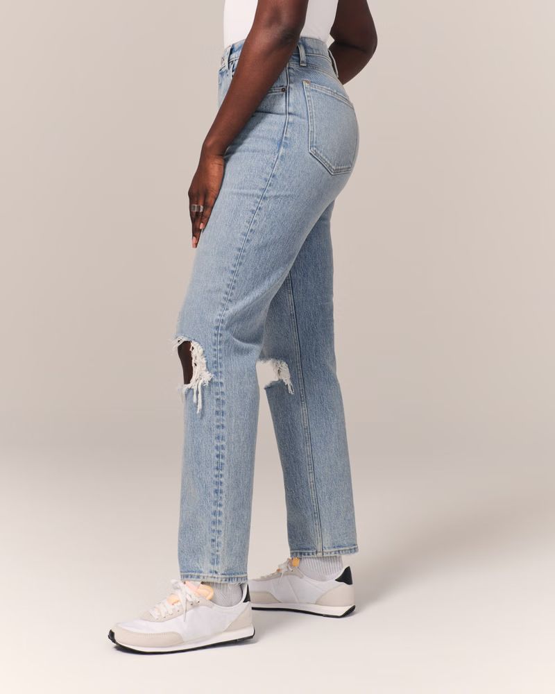 Women's Curve Love Ultra High Rise 90s Straight Jean | Women's Clearance | Abercrombie.com | Abercrombie & Fitch (US)