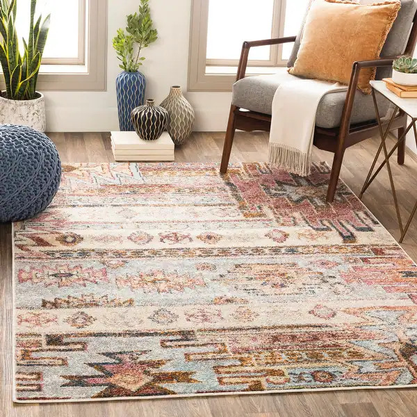 Iver Southwestern Patchwork Area Rug - 7'10" x 10'3" - Rose | Bed Bath & Beyond