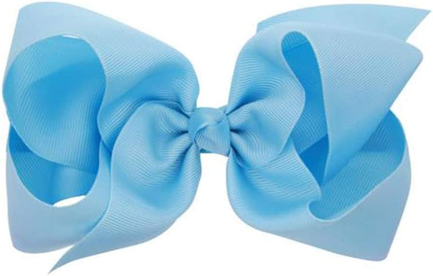 Hair Clips Boutique Hair Bows Alligator Clip for Women Girl Hairpin 6 Inch TSFJ02 (Light Blue) | Amazon (US)
