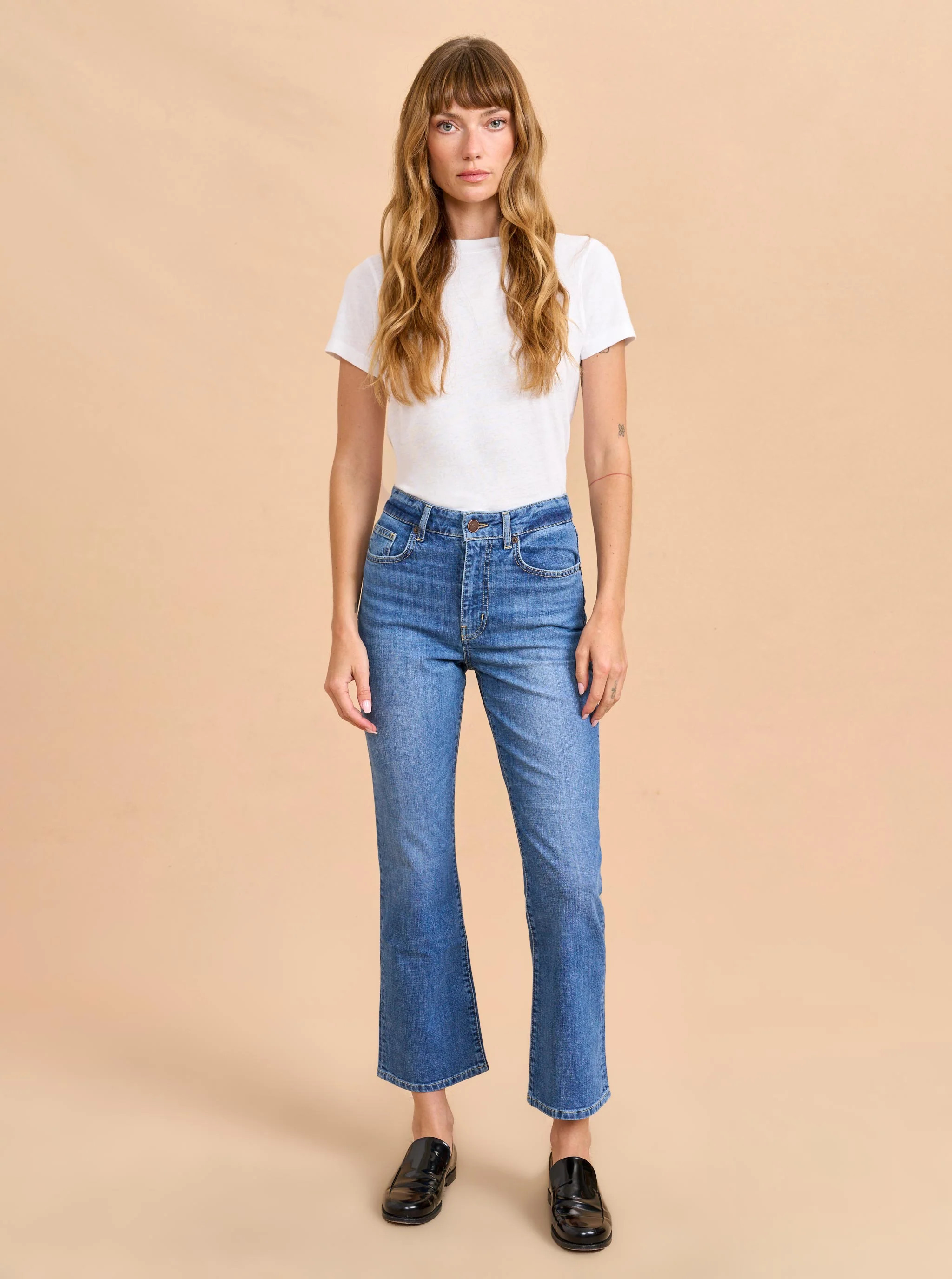 Meredith High-Rise Cropped Flare Jean | La Ligne NYC | La Ligne