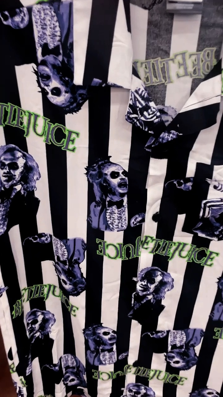 Need an outfit for Beetlejuice? 🪲🧃 🪲🧃Or a spooky shirt for a night out? Or hear me out ladies… these men’s button-downs would make the perfect swim cover up!! I’m going to pair the Beetlejuice one with my bathing suit for Fall Break at the beach this year!!! 🖤🤍🖤 Everything found Walmart 🖤🤍🖤
.
.
.
.
#halloween365 #halloweeneveryday #halloweenaesthetic #codeorange2024 #halloweenfinds #timburtonstyle #horrorcollection

#LTKFindsUnder50 #LTKSeasonal #LTKStyleTip