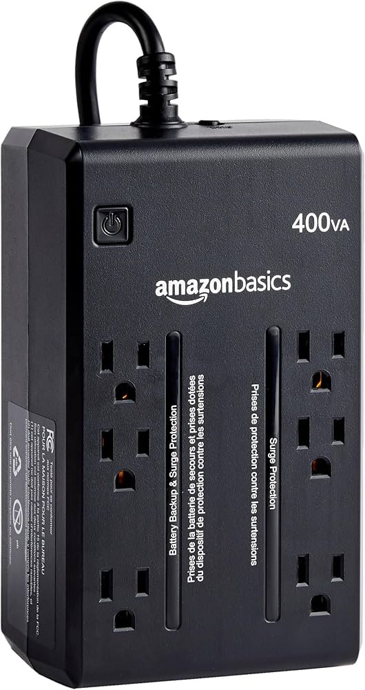 Amazon Basics UPS Battery Backup & Surge Protector 400VA/255W, 6 Outlets, Standby Uninterruptible... | Amazon (US)
