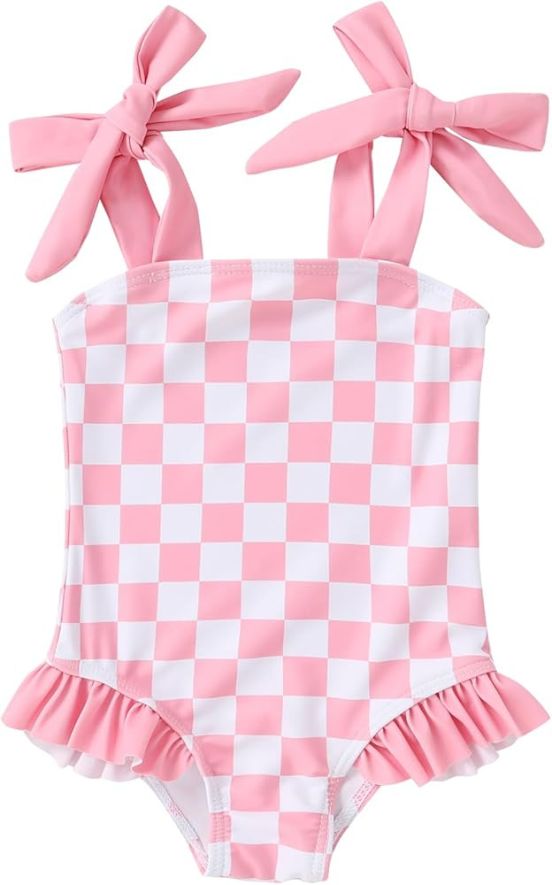 YOUNGER TREE Toddler Swimsuit Girl Color Block Stripe One-Piece Swimwear Baby Girl Bathing Suits | Amazon (US)