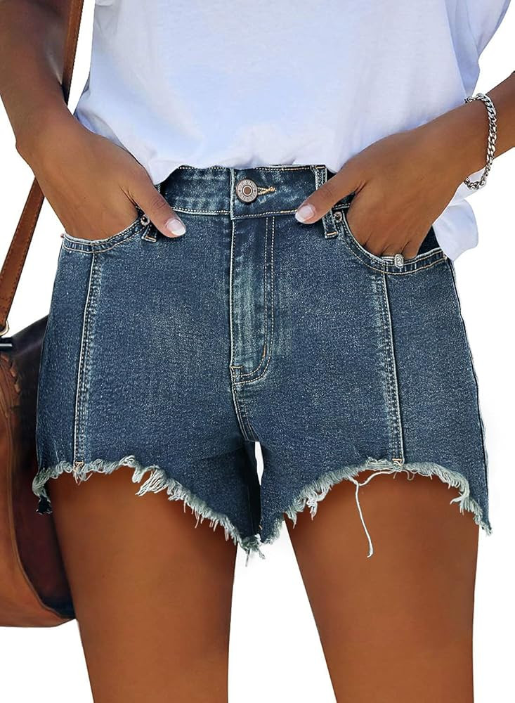 SANMM 2024 Jean Shorts for Women Casual Stretchy Denim Summer Hot Short | Amazon (US)