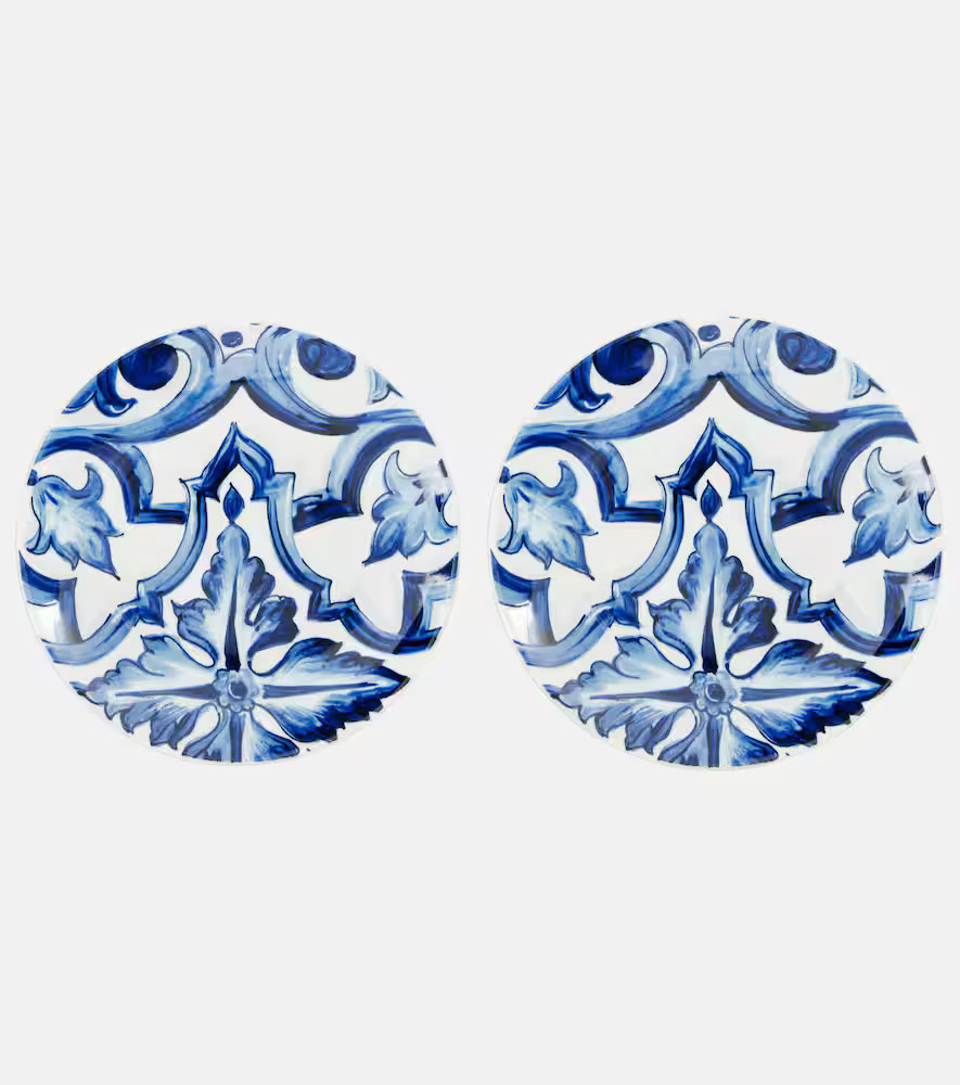 Dolce&Gabbana Casa Set of 2 porcelain dessert plates | Mytheresa (US/CA)