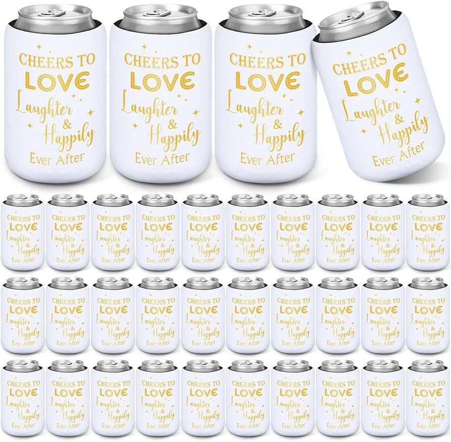 Wedding Can Cooler Decorations Cheers to Love Laughter and Happily Ever After Wedding Can Cooler ... | Amazon (US)