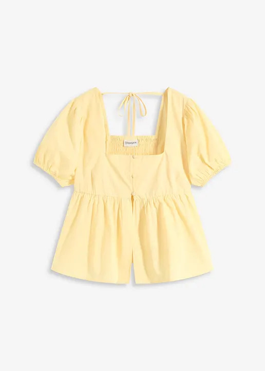 Bluse mit Puffärmeln und Knöpfen | Bonprix DE