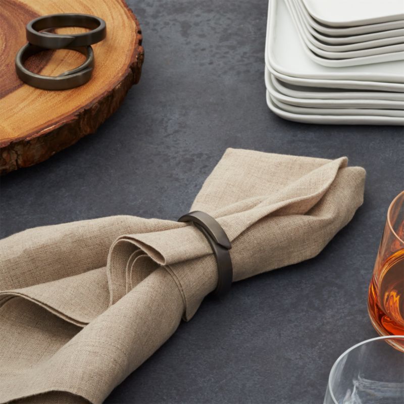 Wrap Black Napkin Ring + Reviews | Crate and Barrel | Crate & Barrel