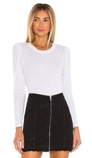 Veronica Beard Mason Baseball Tee in White. - size S | Revolve Clothing (Global)