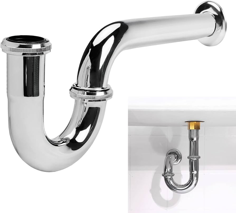 Stainless Steel P-Trap - 1 1/4 Inch Bathroom Basin Sink Waste Trap with Reducing Washer, Chrome F... | Amazon (US)