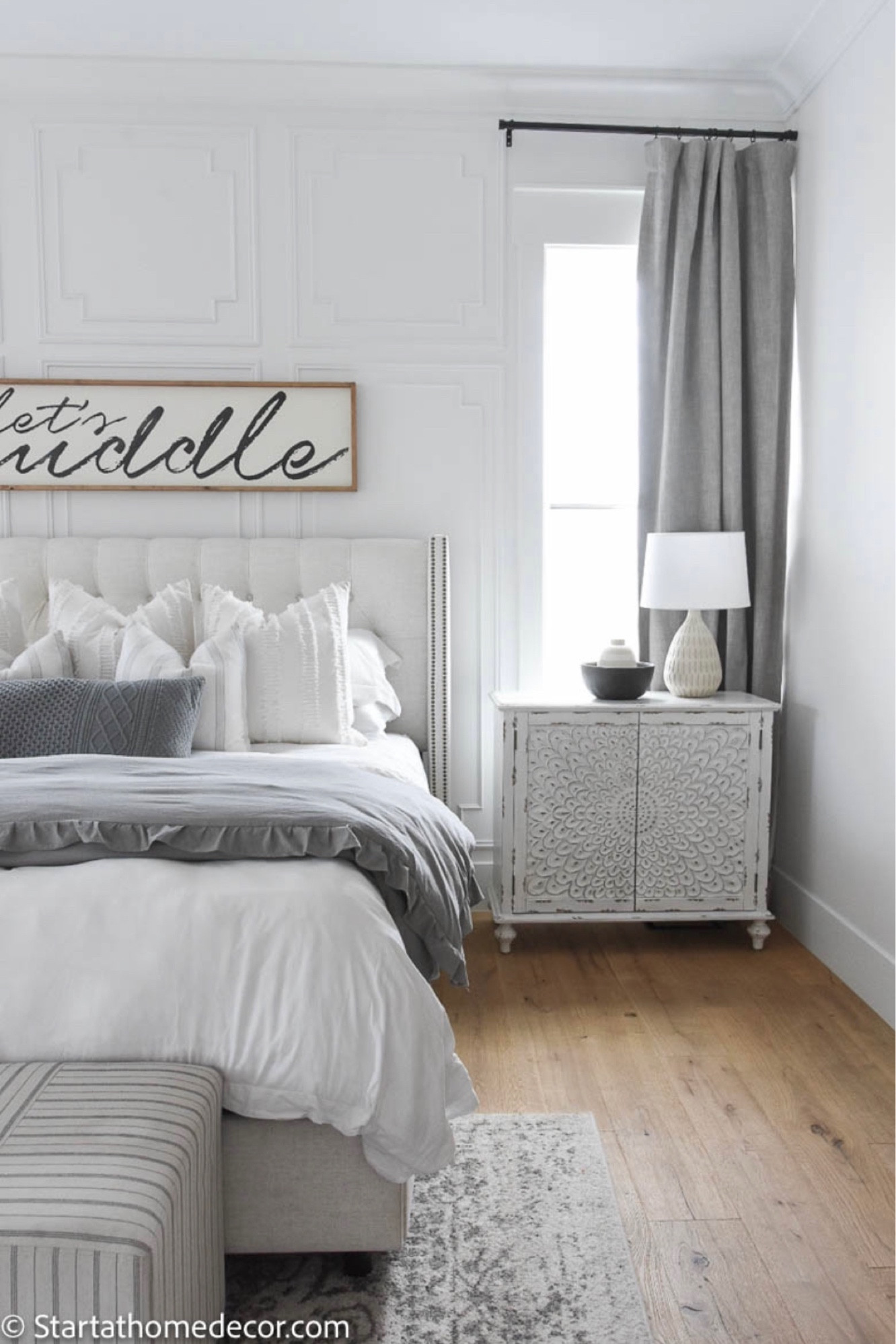 Master bedroom decor. Tuft headboard. Master bedroom bedding. Nightstand  

#LTKstyletip #LTKfamily #LTKhome