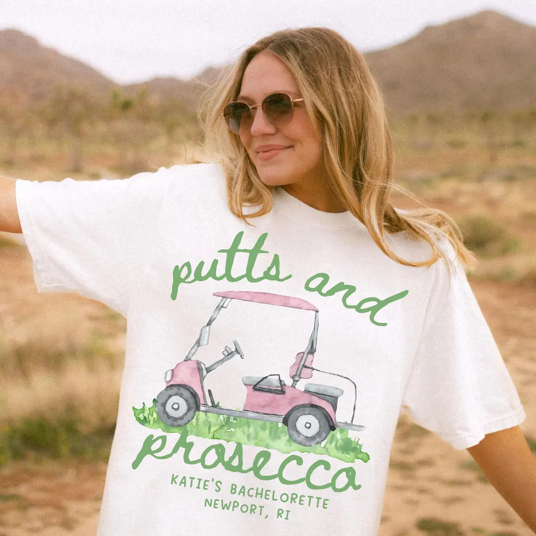 Custom Putts and Prosecco Bachelorette Shirts Personalized Golf Bachelorette T-shirts Coquette Co... | Etsy (US)