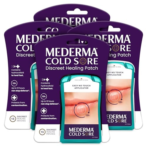 Mederma Cold Sore Discreet Healing Patch - Hydrocolloid Gel for Fast Healing, Relieves Pain, Redness & Swelling, Conceals Cold Sores, 15 Count (Pack of 4) | Amazon (US)