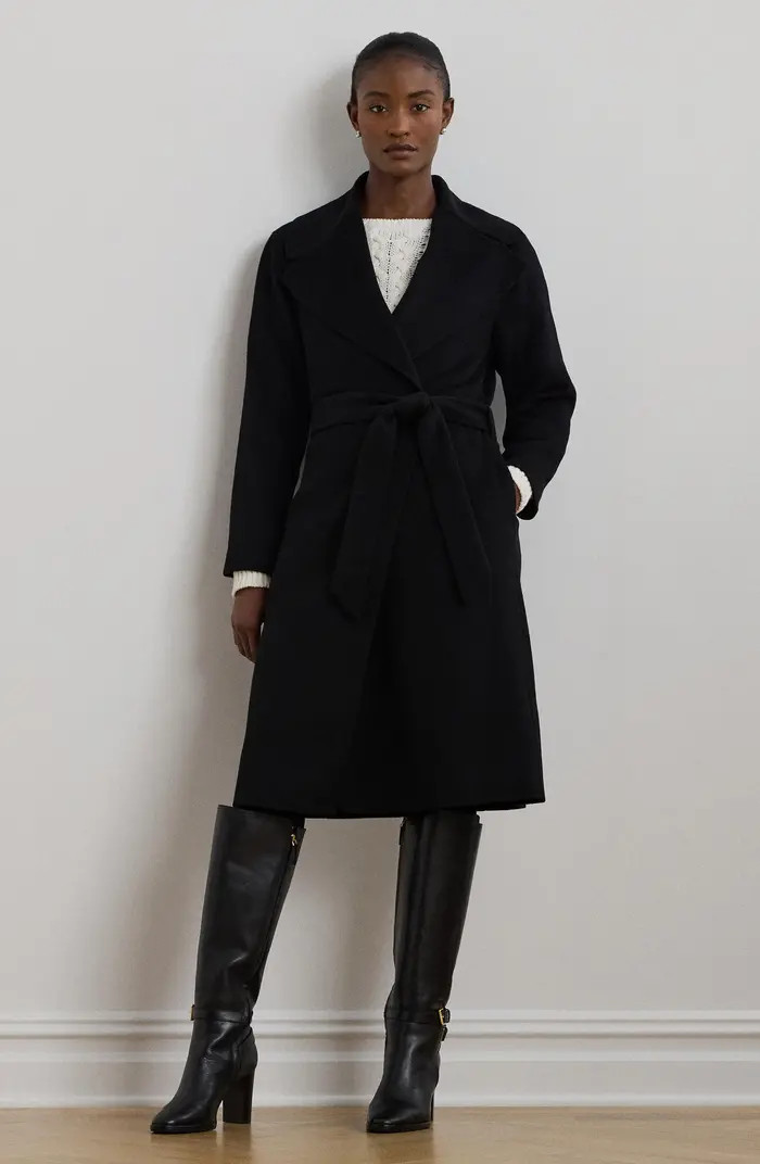 Lauren Ralph Lauren Tie Belt Wrap Coat | Nordstrom | Nordstrom
