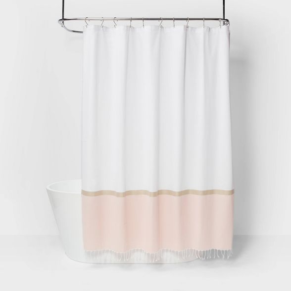 Colorblock Woven Shower Curtain Light Gold - Project 62™ | Target