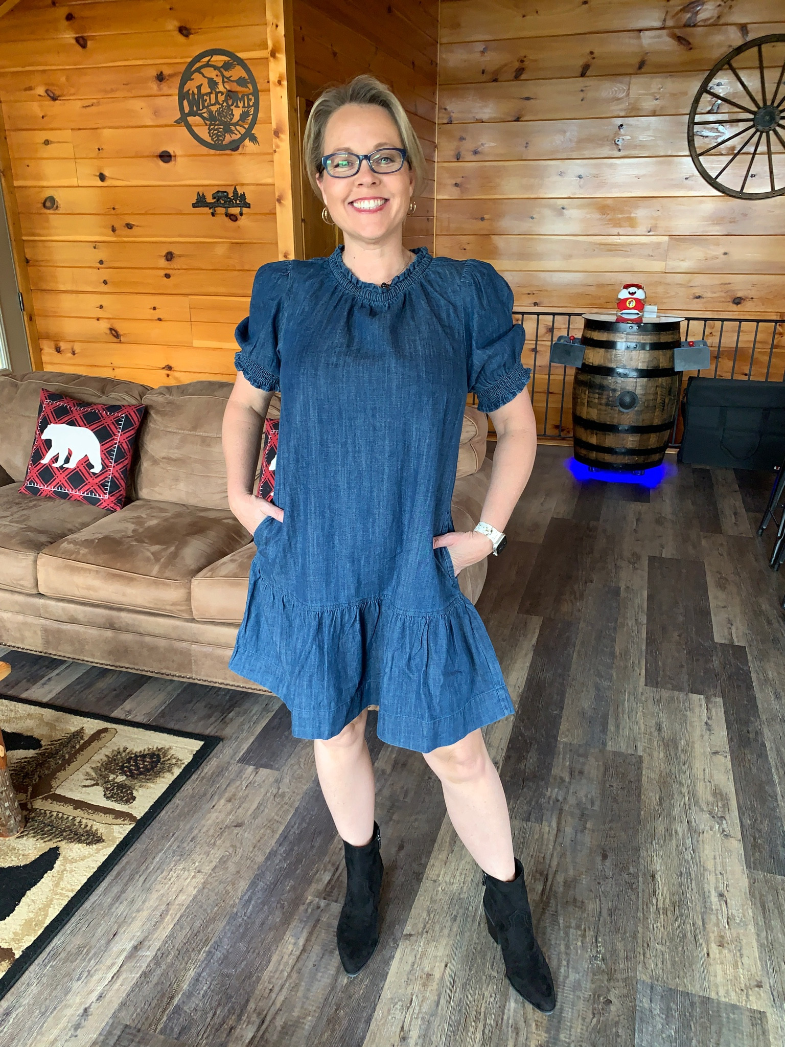 white christmas dresses Stella Midi in Denim L main image 0