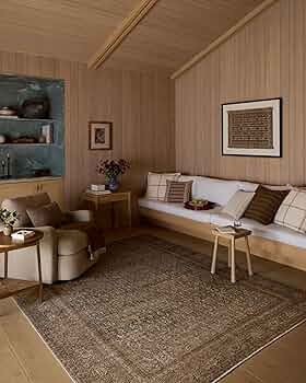 Loloi Amber Lewis Cambria Collection CBR-07 Ocean/Bark 2'-3" x 3'-9" Accent Rug Jute, Neutral, Vi... | Amazon (US)