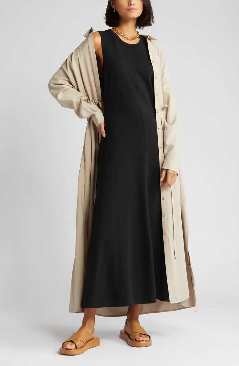 Sleeveless Cotton Blend Dress | Nordstrom