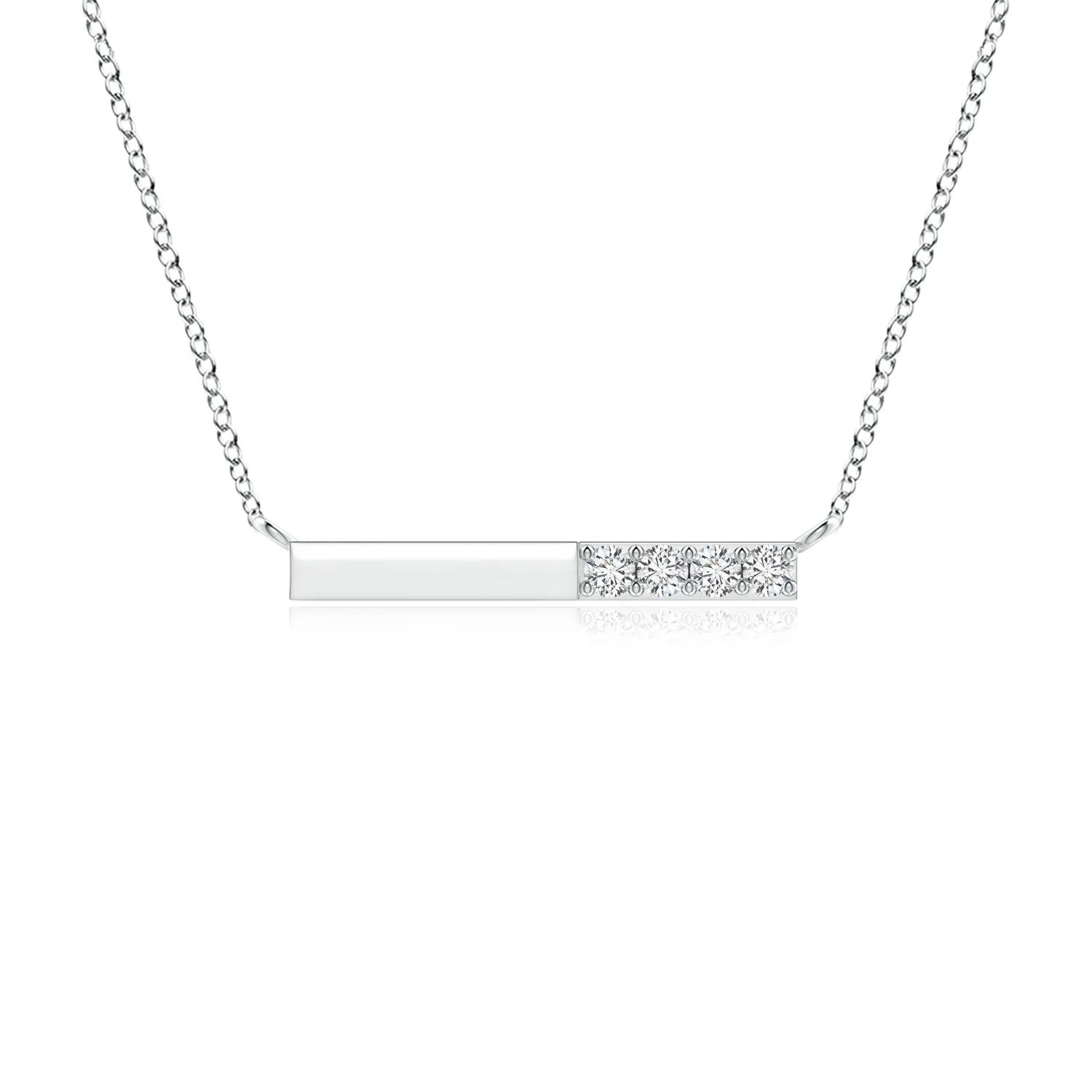 Prong-Set Round Diamond Bar Necklace | Angara | Angara US