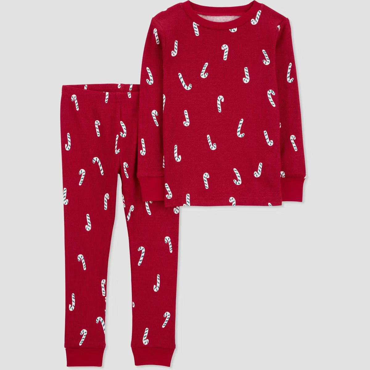 Carter's Just One You®️ Toddler 2pc Cotton Long Sleeve Candy Cane Pajama Set - Red | Target