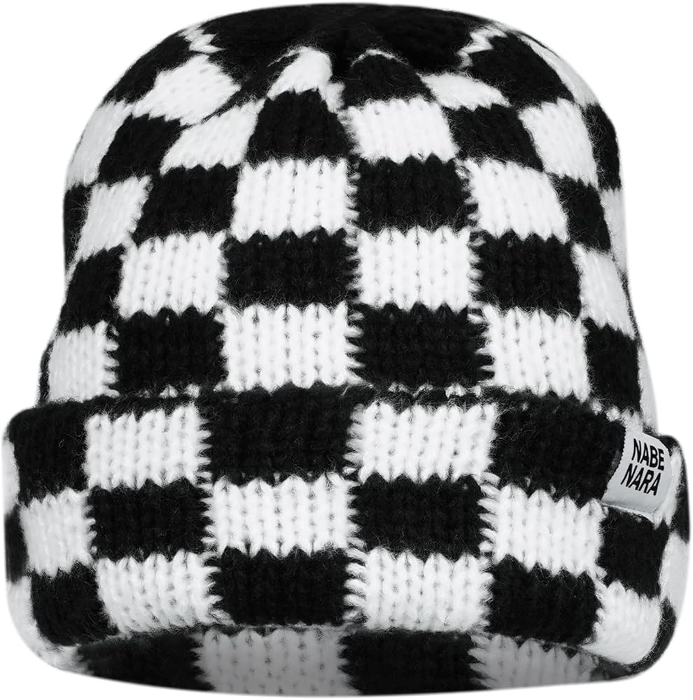 CLAPE Beanies Winter Plaid Cuff Knit Hat Soft Stretch Thick Chunky Warm Knitted Skull Ski Cap Tob... | Amazon (US)