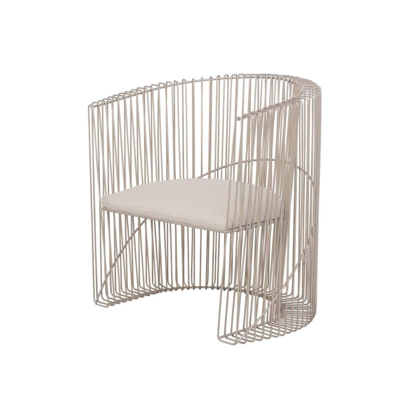 Kalco 800501 Metro 30" Wide Hand-Forged Metal Framed Fabric Upholstered Side Chair Pearl Silver Indo | Build.com, Inc.