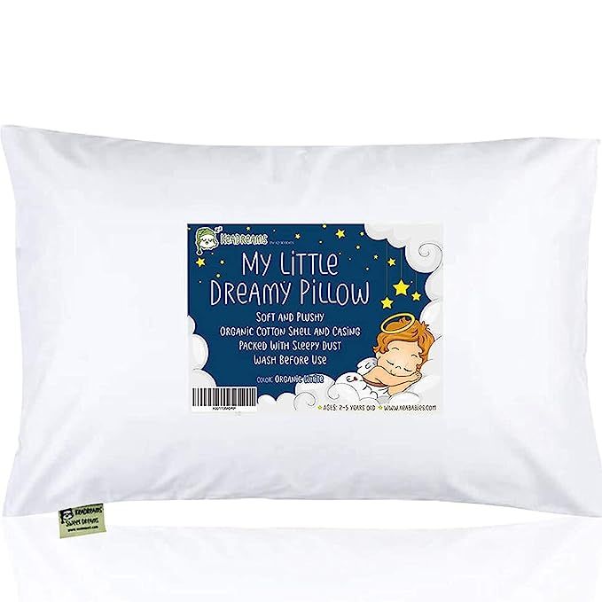 Toddler Pillow with Pillowcase - 13X18 Soft Organic Cotton Baby Pillows for Sleeping - Machine Wa... | Amazon (US)