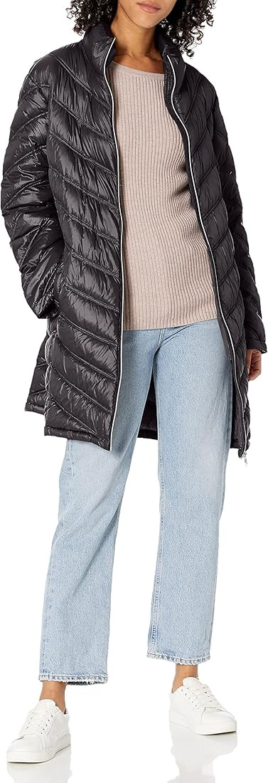 Calvin Klein Women's Chevron Quilted Packable Down Jacket (Standard and Plus) | Amazon (US)