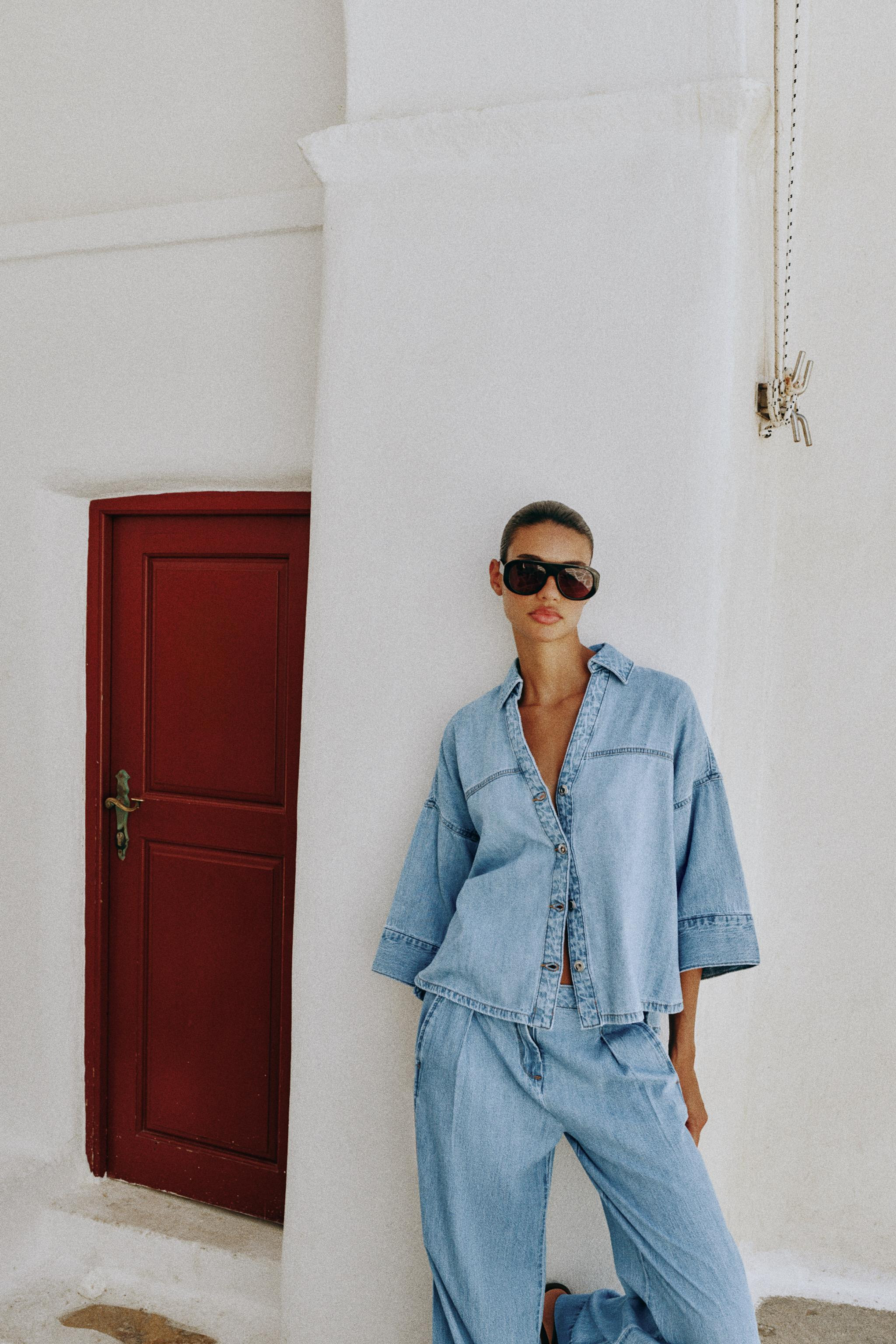 Z1975 WIDE SLEEVE DENIM SHIRT | Zara US