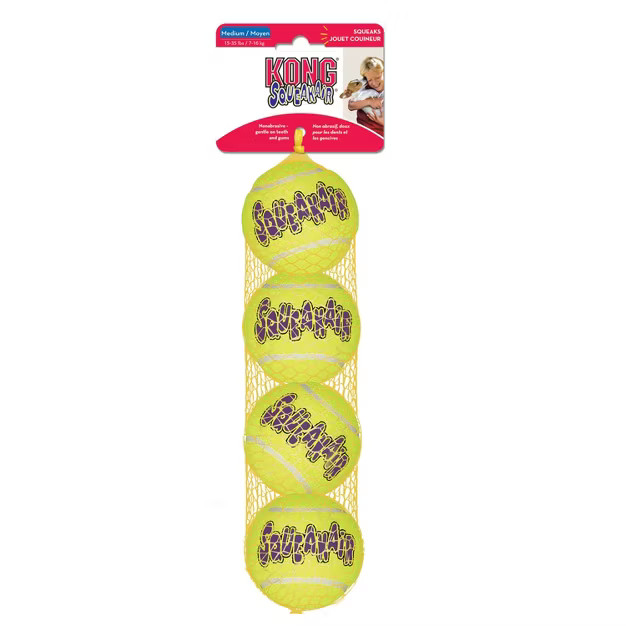 KONG SqueakAir Tennis Ball Dog Toy - Yellow - M - 4ct | Target